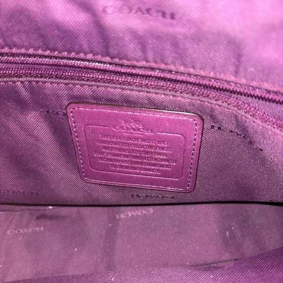 Coach Purple Crossbody Purse with removable strap. Can be worn on the shoulder. - Picture 5 of 5